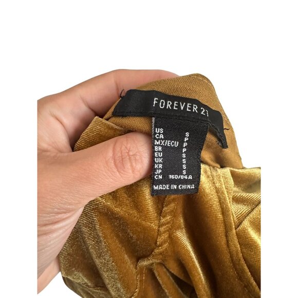 F21 Gold Velvet Long Sleeve Dress Size Small - Picture 6 of 6